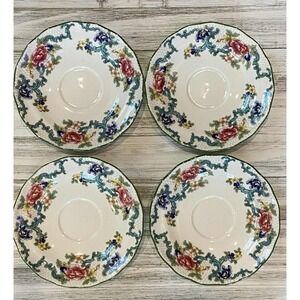 Royal Doulton Floradora Green 1981 Saucers Set Of 4 5 7/8'' 2 Sets Available
